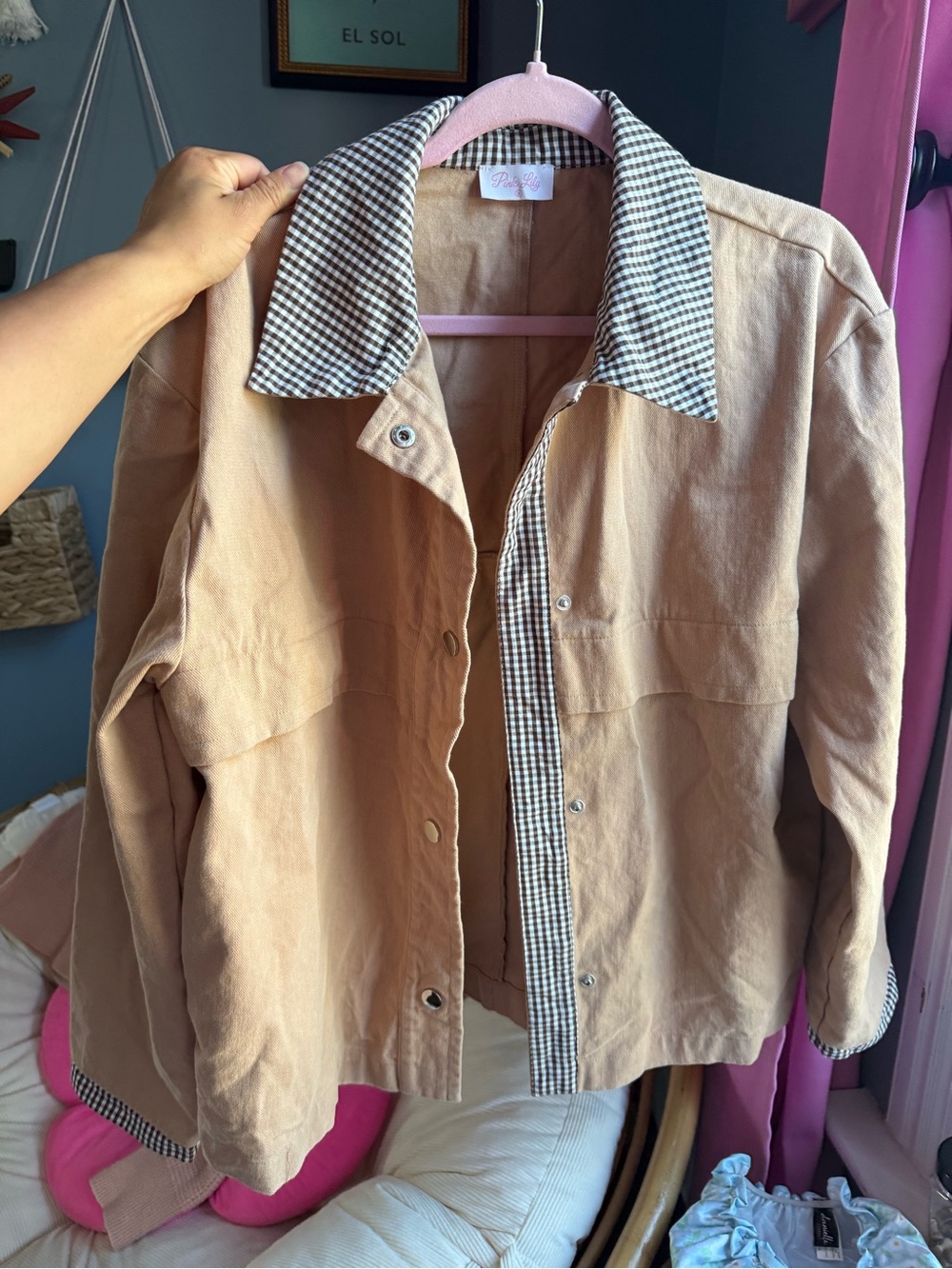 Pink Lily Corduroy Jacket with Button Front - Picture 2 of 4